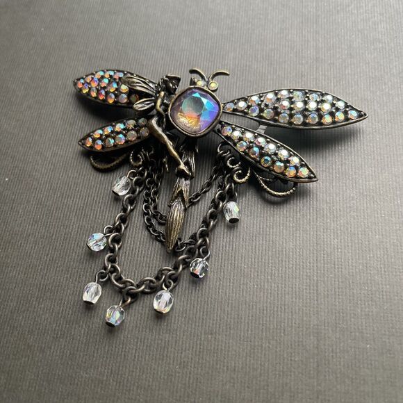 Kirks Folly Dragonfly Brooch Whimsical Fantasy Fairy Grunge - Picture 2 of 7